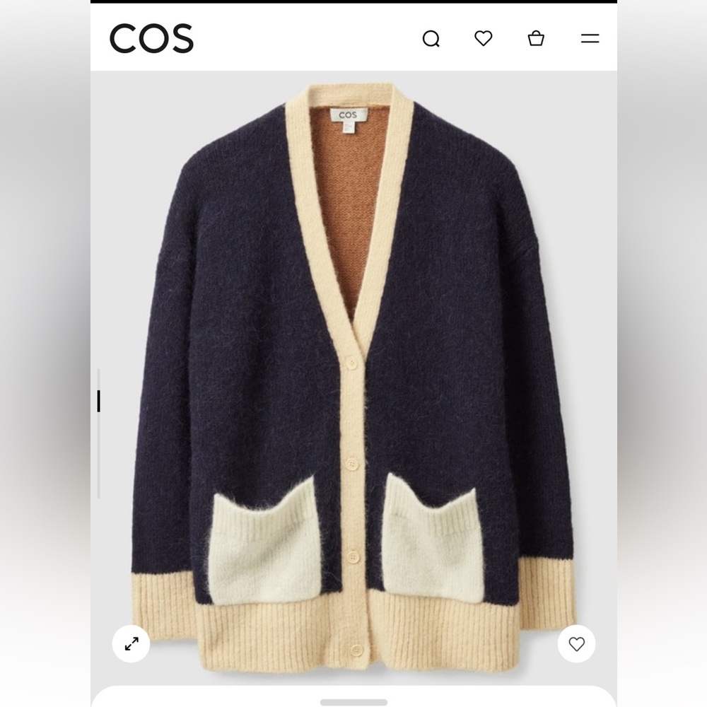 COS V-Neck Patch Pocket Cardigan